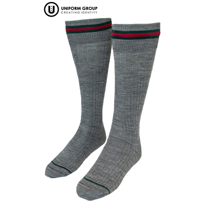Knee High Socks - Grey/Stripe